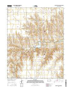 Horse Thief Canyon Kansas Current topographic map, 1:24000 scale, 7.5 X 7.5 Minute, Year 2015