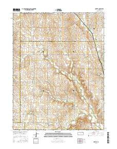 Hunter Kansas Current topographic map, 1:24000 scale, 7.5 X 7.5 Minute, Year 2015