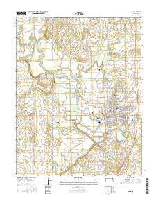 Iola Kansas Current topographic map, 1:24000 scale, 7.5 X 7.5 Minute, Year 2015