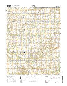 Iola SE Kansas Current topographic map, 1:24000 scale, 7.5 X 7.5 Minute, Year 2015