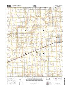Johnson West Kansas Current topographic map, 1:24000 scale, 7.5 X 7.5 Minute, Year 2015