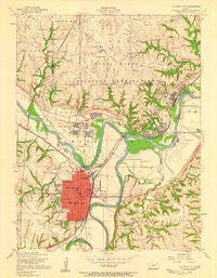 Junction City Kansas Historical topographic map, 1:24000 scale, 7.5 X 7.5 Minute, Year 1955