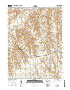 Kanona Kansas Current topographic map, 1:24000 scale, 7.5 X 7.5 Minute, Year 2015