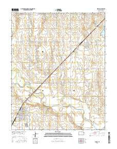Kiowa Kansas Current topographic map, 1:24000 scale, 7.5 X 7.5 Minute, Year 2016