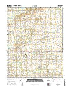 La Harpe Kansas Current topographic map, 1:24000 scale, 7.5 X 7.5 Minute, Year 2015