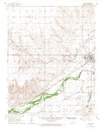 Lakin Kansas Historical topographic map, 1:24000 scale, 7.5 X 7.5 Minute, Year 1966