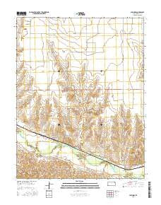 Lakin NW Kansas Current topographic map, 1:24000 scale, 7.5 X 7.5 Minute, Year 2015