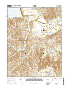 Langley Kansas Current topographic map, 1:24000 scale, 7.5 X 7.5 Minute, Year 2015