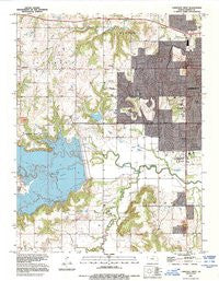Lawrence West Kansas Historical topographic map, 1:24000 scale, 7.5 X 7.5 Minute, Year 1991
