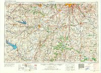 Lawrence Kansas Historical topographic map, 1:250000 scale, 1 X 2 Degree, Year 1956