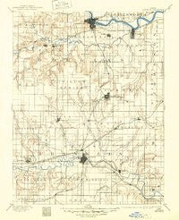 Lawrence Kansas Historical topographic map, 1:125000 scale, 30 X 30 Minute, Year 1889