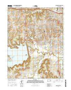 Lawrence West Kansas Current topographic map, 1:24000 scale, 7.5 X 7.5 Minute, Year 2015