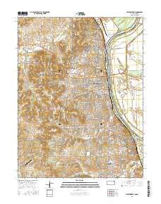 Leavenworth Kansas Current topographic map, 1:24000 scale, 7.5 X 7.5 Minute, Year 2015