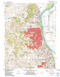 Leavenworth Kansas Historical topographic map, 1:24000 scale, 7.5 X 7.5 Minute, Year 1984