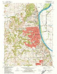 Leavenworth Kansas Historical topographic map, 1:24000 scale, 7.5 X 7.5 Minute, Year 1984