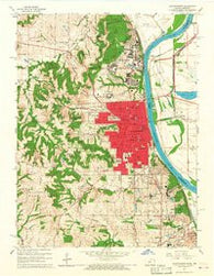 Leavenworth Kansas Historical topographic map, 1:24000 scale, 7.5 X 7.5 Minute, Year 1961