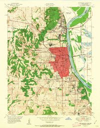 Leavenworth Kansas Historical topographic map, 1:24000 scale, 7.5 X 7.5 Minute, Year 1951
