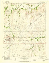 Lebo Kansas Historical topographic map, 1:24000 scale, 7.5 X 7.5 Minute, Year 1957