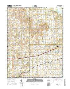 Lebo NW Kansas Current topographic map, 1:24000 scale, 7.5 X 7.5 Minute, Year 2015