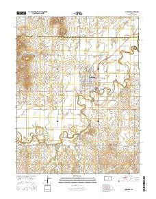 Lindsborg Kansas Current topographic map, 1:24000 scale, 7.5 X 7.5 Minute, Year 2015