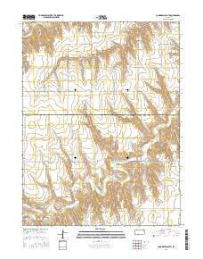 Long Draw South Kansas Current topographic map, 1:24000 scale, 7.5 X 7.5 Minute, Year 2015