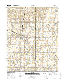 Lost Springs Kansas Current topographic map, 1:24000 scale, 7.5 X 7.5 Minute, Year 2015