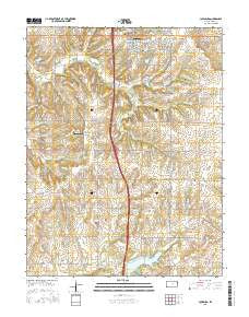 Louisburg Kansas Current topographic map, 1:24000 scale, 7.5 X 7.5 Minute, Year 2015