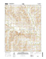 Lucas Kansas Current topographic map, 1:24000 scale, 7.5 X 7.5 Minute, Year 2015