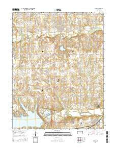 Lyndon Kansas Current topographic map, 1:24000 scale, 7.5 X 7.5 Minute, Year 2015