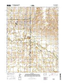 Lyons Kansas Current topographic map, 1:24000 scale, 7.5 X 7.5 Minute, Year 2015