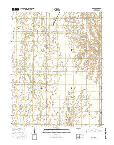 Lyons NW Kansas Current topographic map, 1:24000 scale, 7.5 X 7.5 Minute, Year 2015