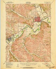 Manhattan Kansas Historical topographic map, 1:62500 scale, 15 X 15 Minute, Year 1947