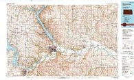 Manhattan Kansas Historical topographic map, 1:100000 scale, 30 X 60 Minute, Year 1990
