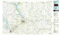 Manhattan Kansas Historical topographic map, 1:100000 scale, 30 X 60 Minute, Year 1985