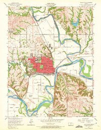 Manhattan Kansas Historical topographic map, 1:24000 scale, 7.5 X 7.5 Minute, Year 1955