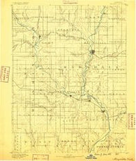 Marysville Kansas Historical topographic map, 1:125000 scale, 30 X 30 Minute, Year 1889
