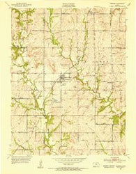 Meriden Kansas Historical topographic map, 1:24000 scale, 7.5 X 7.5 Minute, Year 1952