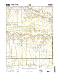 Modoc SW Kansas Current topographic map, 1:24000 scale, 7.5 X 7.5 Minute, Year 2015