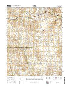 Moline Kansas Current topographic map, 1:24000 scale, 7.5 X 7.5 Minute, Year 2015