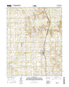 Moran Kansas Current topographic map, 1:24000 scale, 7.5 X 7.5 Minute, Year 2015