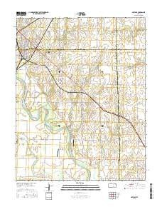 Mulvane Kansas Current topographic map, 1:24000 scale, 7.5 X 7.5 Minute, Year 2015