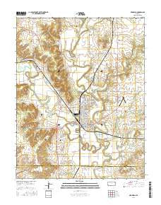 Neodesha Kansas Current topographic map, 1:24000 scale, 7.5 X 7.5 Minute, Year 2016
