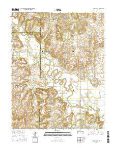 New Albany Kansas Current topographic map, 1:24000 scale, 7.5 X 7.5 Minute, Year 2015