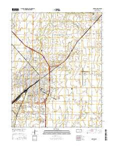 Newton Kansas Current topographic map, 1:24000 scale, 7.5 X 7.5 Minute, Year 2015