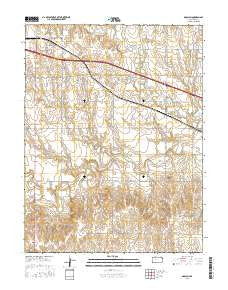 Ogallah Kansas Current topographic map, 1:24000 scale, 7.5 X 7.5 Minute, Year 2015