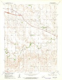 Ogallah Kansas Historical topographic map, 1:24000 scale, 7.5 X 7.5 Minute, Year 1961