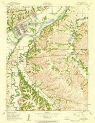 Ogden Kansas Historical topographic map, 1:24000 scale, 7.5 X 7.5 Minute, Year 1955