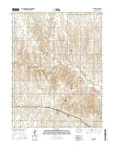 Olmitz Kansas Current topographic map, 1:24000 scale, 7.5 X 7.5 Minute, Year 2015