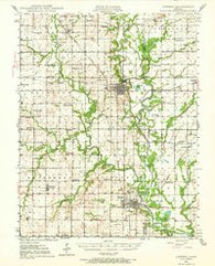 Oswego Kansas Historical topographic map, 1:62500 scale, 15 X 15 Minute, Year 1944