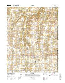 Overbrook Kansas Current topographic map, 1:24000 scale, 7.5 X 7.5 Minute, Year 2015